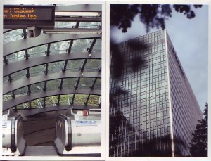 Tube station revealing nature. Architecture and nature as one.