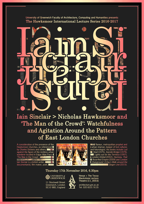 Iain Sinclair to lecture at University of&nbsp;Greenwich