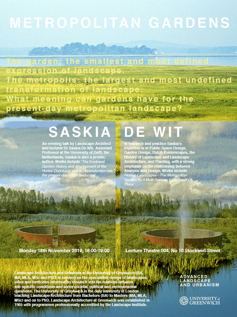 Dutch landscape architect Saskia de Wit to speak at&nbsp;Greenwich